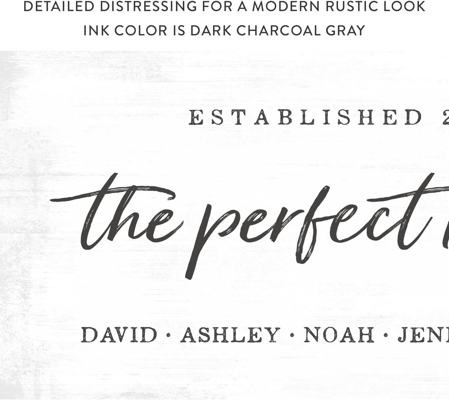The Perfect Blend, Custom Blended Family Gather Signs, Personalized with Names & Established Dates on Canvas Wall Art 12"x36"