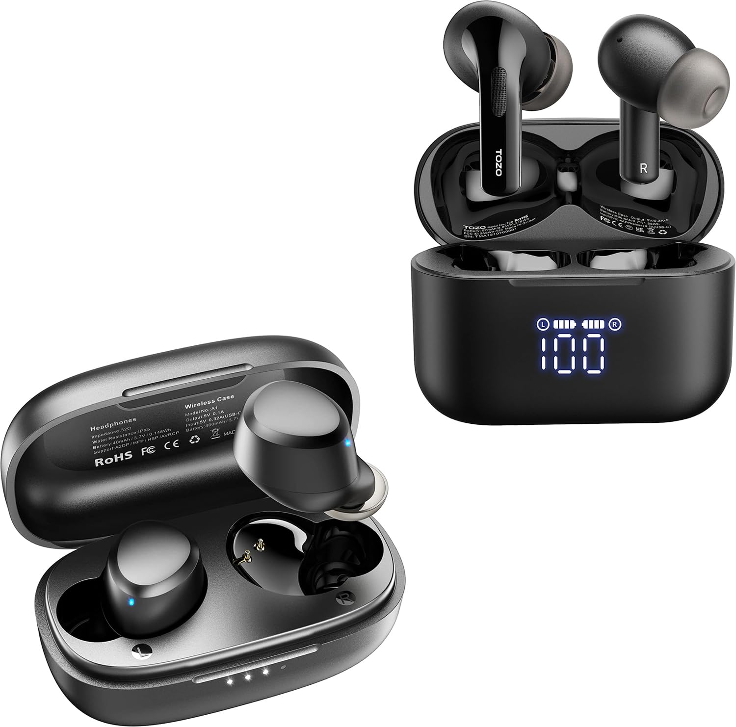 TOZO A1 Mini Wireless Earbuds & TOZO T20 Bluetooth Earbuds