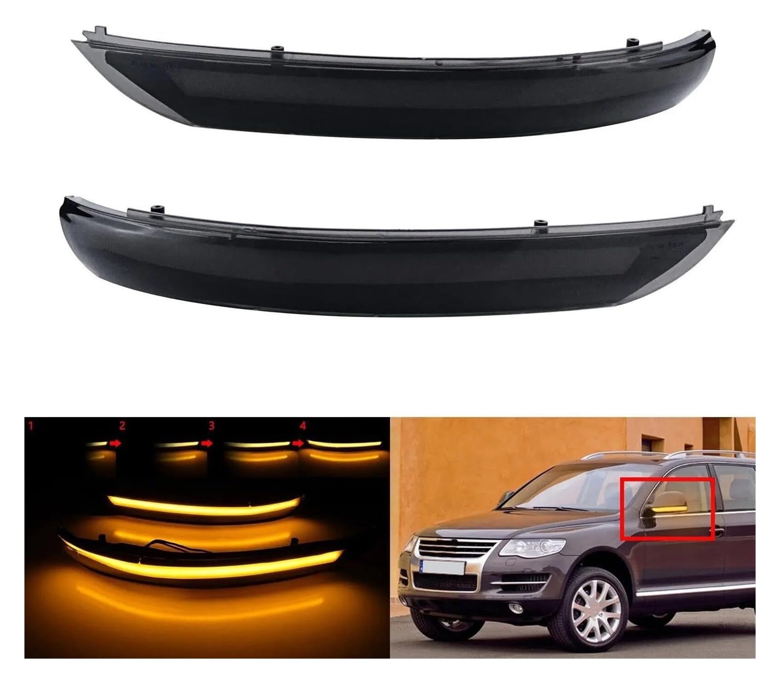 Per VW Per Touareg 7L 2007 2008 2009 2010 Indicatore Direzione LED Dinamico Per Specchietto Retrovisore Esterno Dinamiche Indicatori