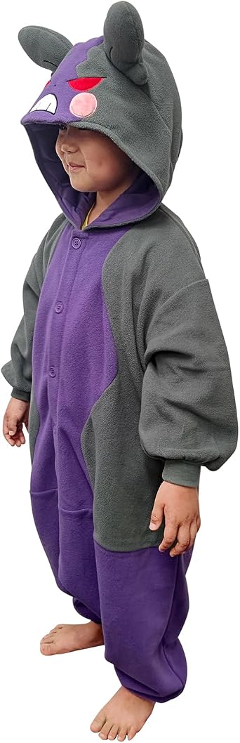 SAZAC Pokemon Morpeko Hangry Kigurumi Onesie - Halloween Costume for Kids (7-9) - Cosplay Jumpsuit