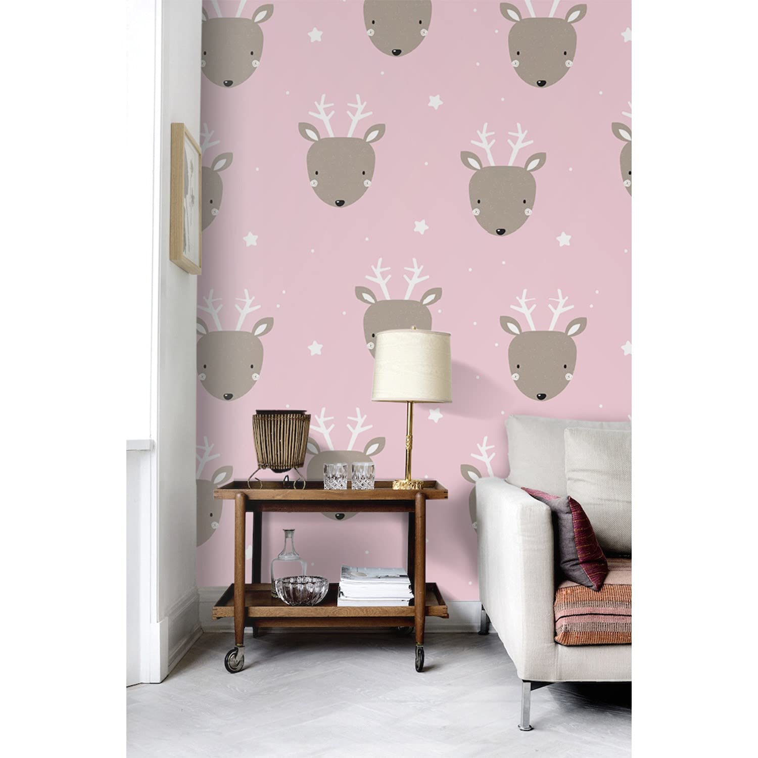Papier peint mural petit cerf 152x104cm decoration meuble chambre et salon