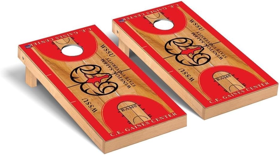 NCAA Basketball Wooden Cornhole Game Set NCAA Team: Winston Salem State Rams