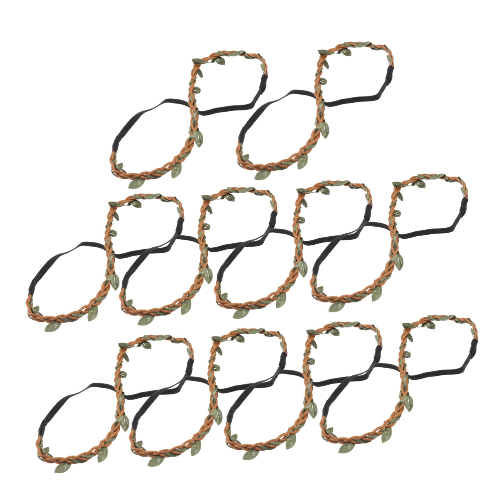GALPADA 10pcs Natural Wreath Headband Material Rustic Style Hairwear Decor Simulated Leaves for Hair Accessories and Holiday Hair Hoops