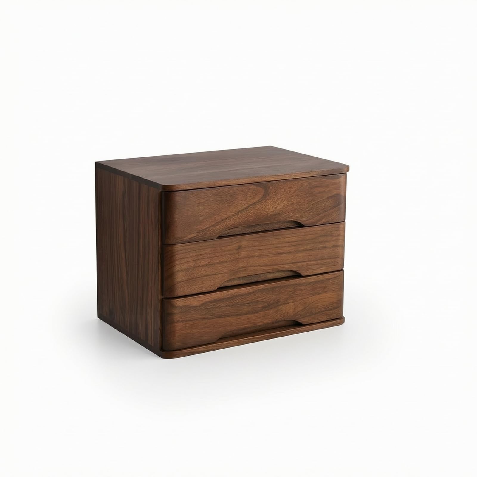 Armadietto da Scrivania Cassettiera Organizzatore Cassetti Portadocumenti in Legno di Paulownia con Costruzione Compatta E Adatto per Postazione PC Camera da Letto, Noce, 40 28 31CM