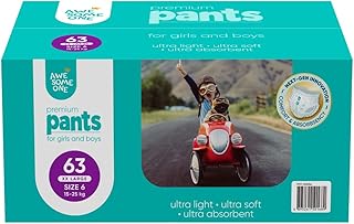 63PK Awesome One Ultra Absorbent Unisex Baby Nappy Pants Diaper 18-25kg Size 6