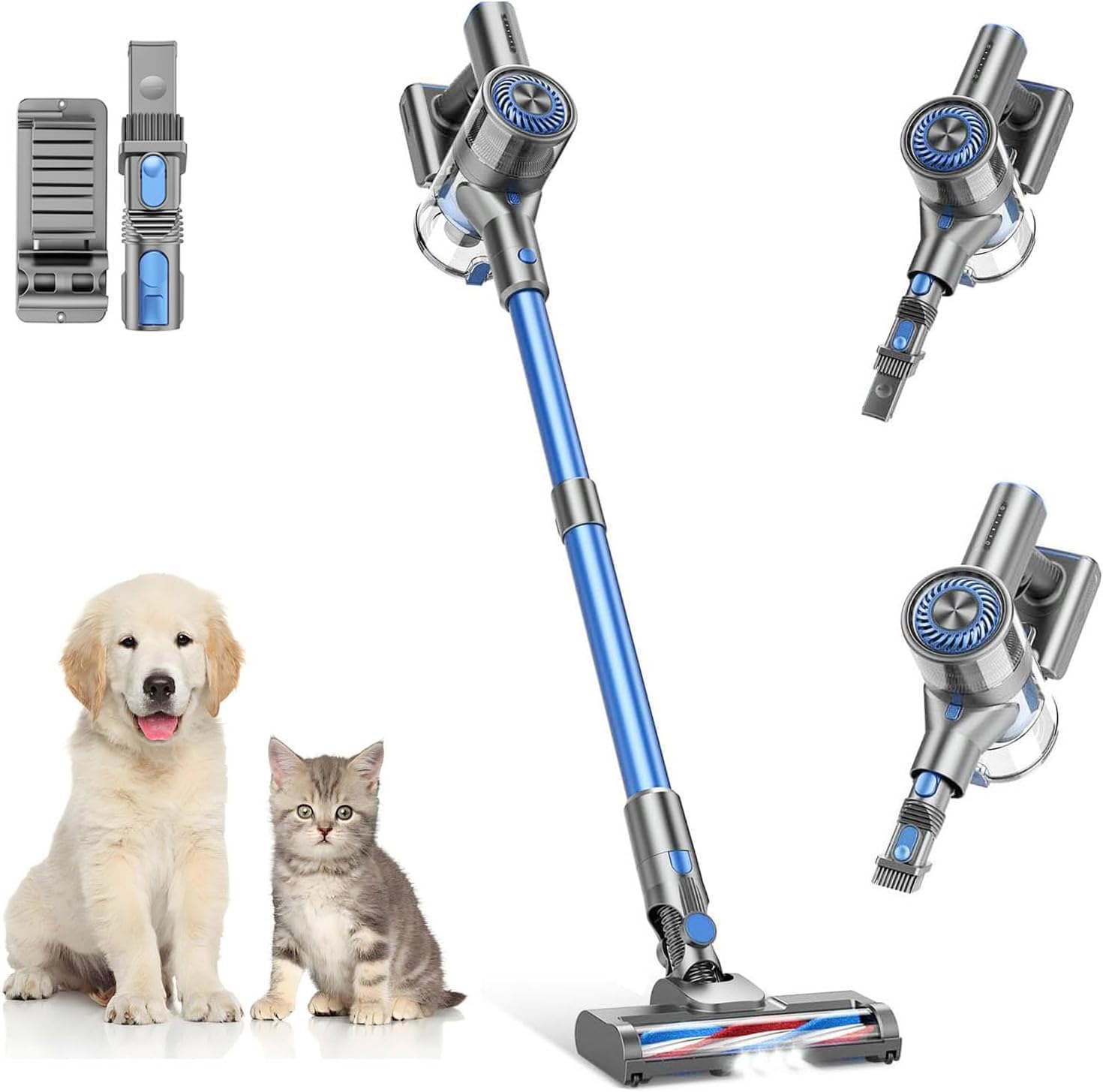 Product image of Cordless Vacuum Cleaner for Home with Powerful Suction,Lightweight Stick Vacuum Cordless Rechargeable with 35 Mins Runtime, Hardwood Floor Vacuum for Pet Hair,Carpet,Tile(Blue)