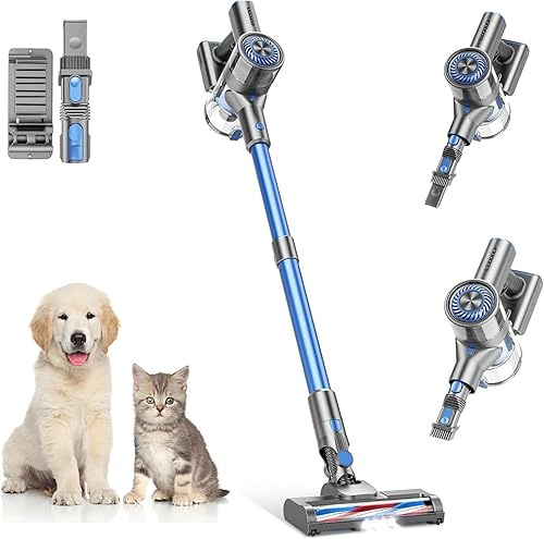 Aspiradora inalámbrica para el hogar con potente succión, aspiradora ligera inalámbrica recargable con 35 minutos de tiempo de funcionamiento,