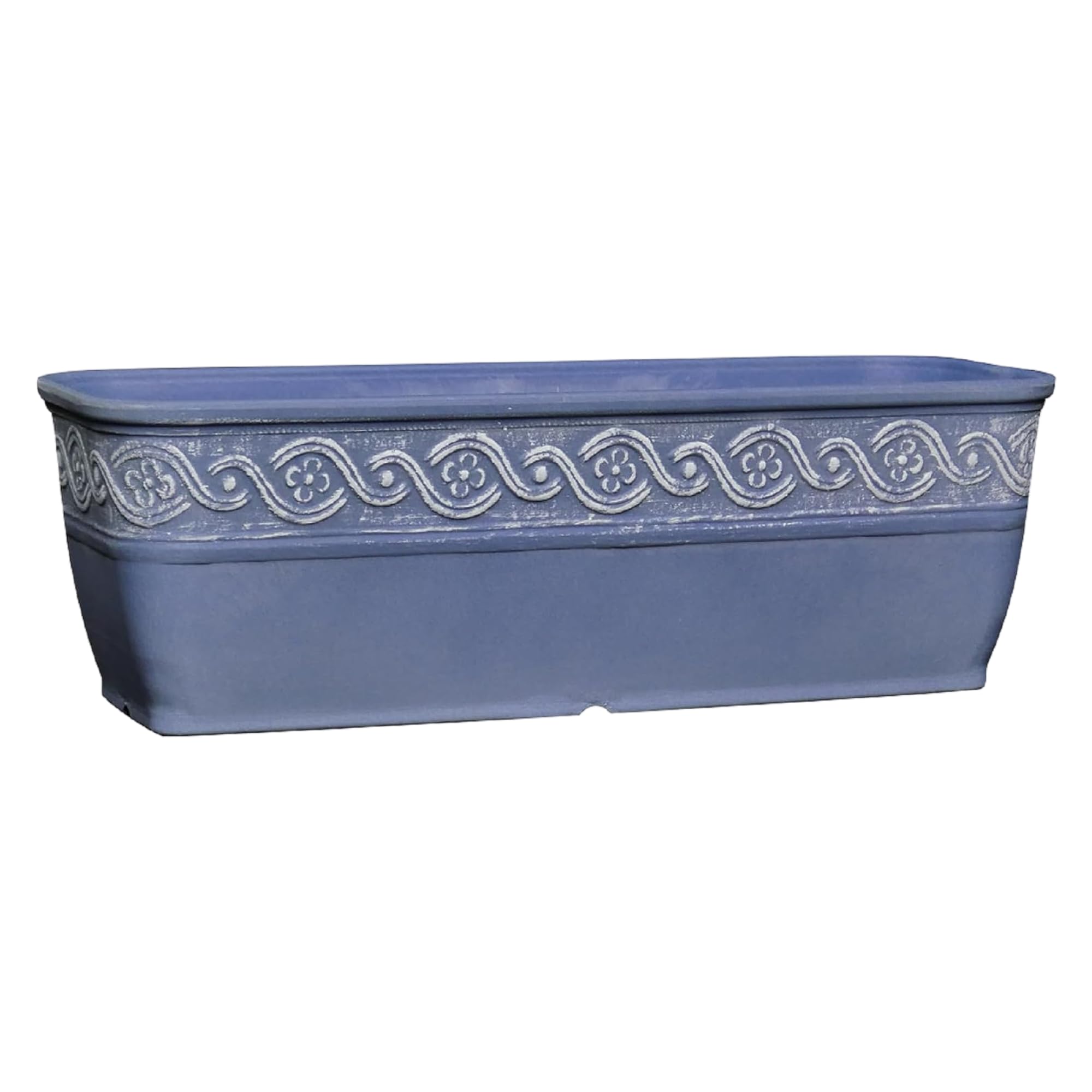 Classic Home and Garden 9418D-597 Corinthian Collection Planter, 18" Trough, Slate Blue