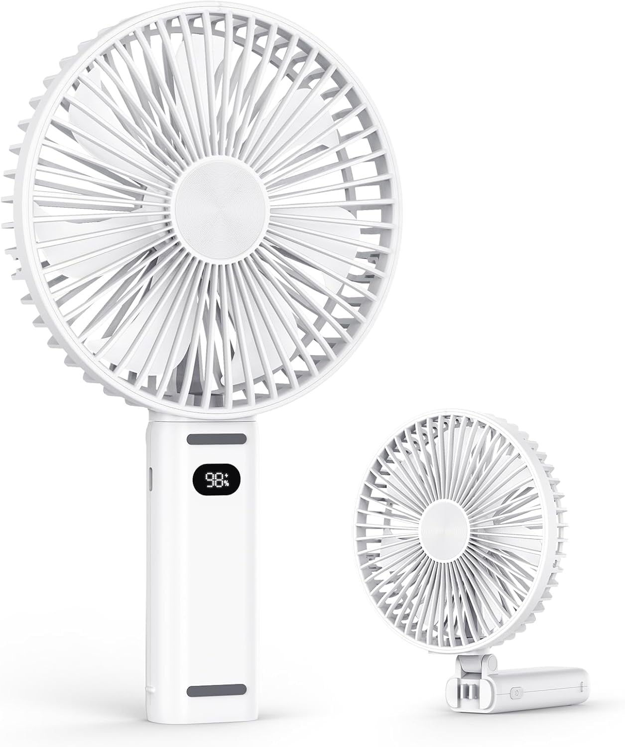 Bellababy Mini Ventilatore Portatile, Batteria Grande Capacità 3600 mAh, 4 Velocità, Ultra Silenzioso con Luce LED, Leggero e Facile da Trasportare (Mini)