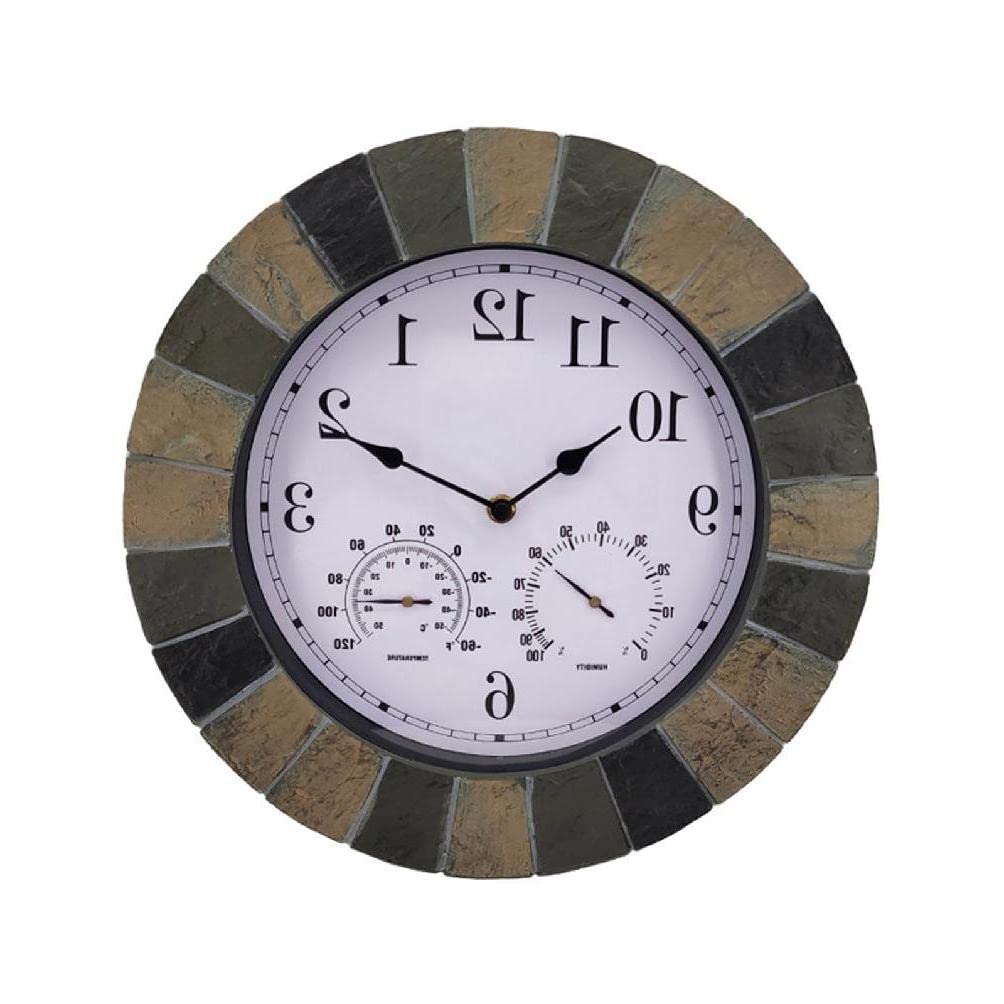 Horloge silencieuse à balayage continu dotée d'un cadran de température et humidité pour chambre