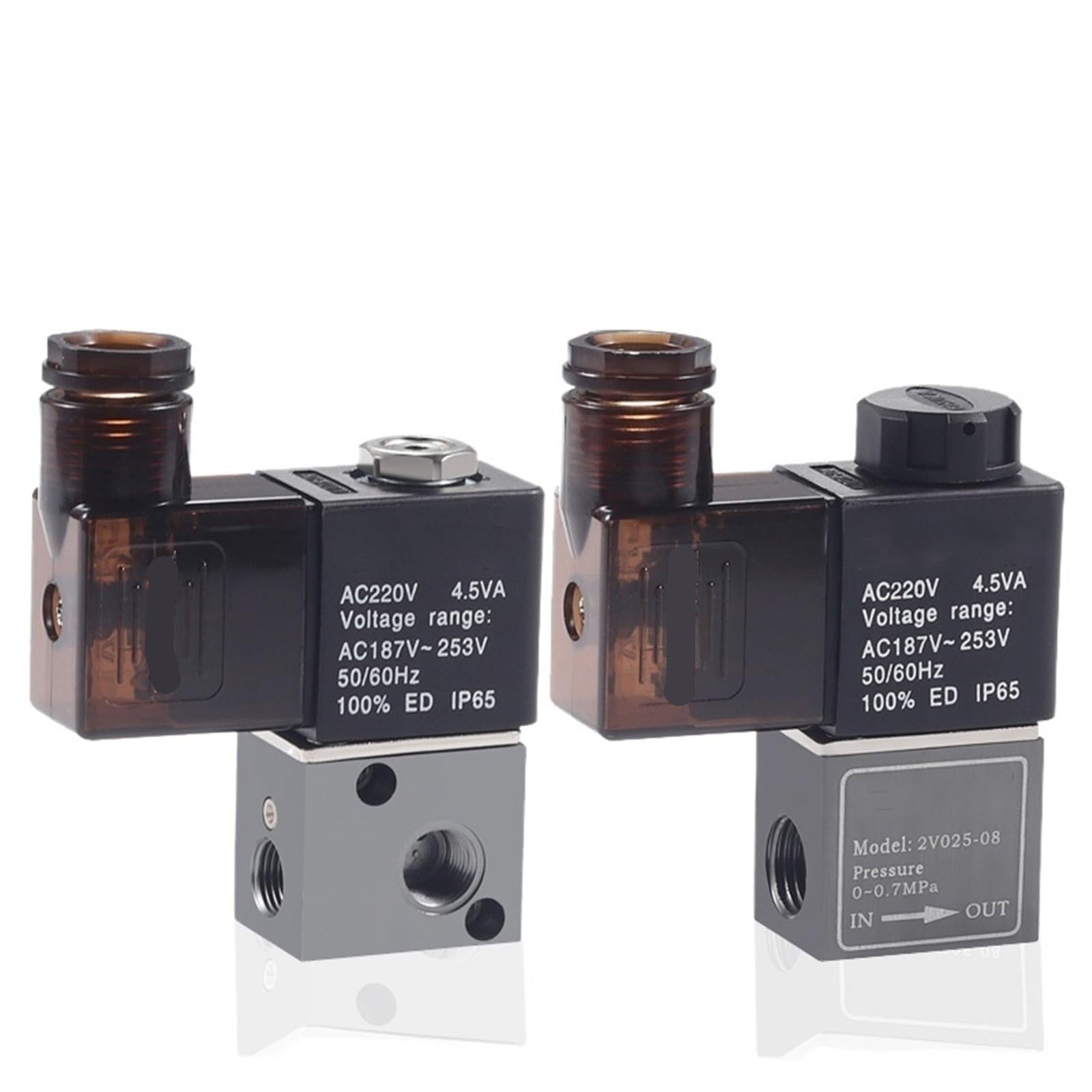 Électrovanne pneumatique 3V1-06 AC24V 1/4 pouce normalement fermée en aluminium