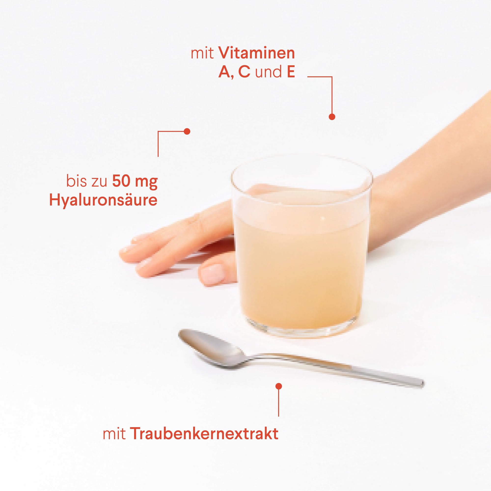 Kollagen Pulver - 5000 mg Fischkollagen - Mit Hyaluronsäure & Vitamin C