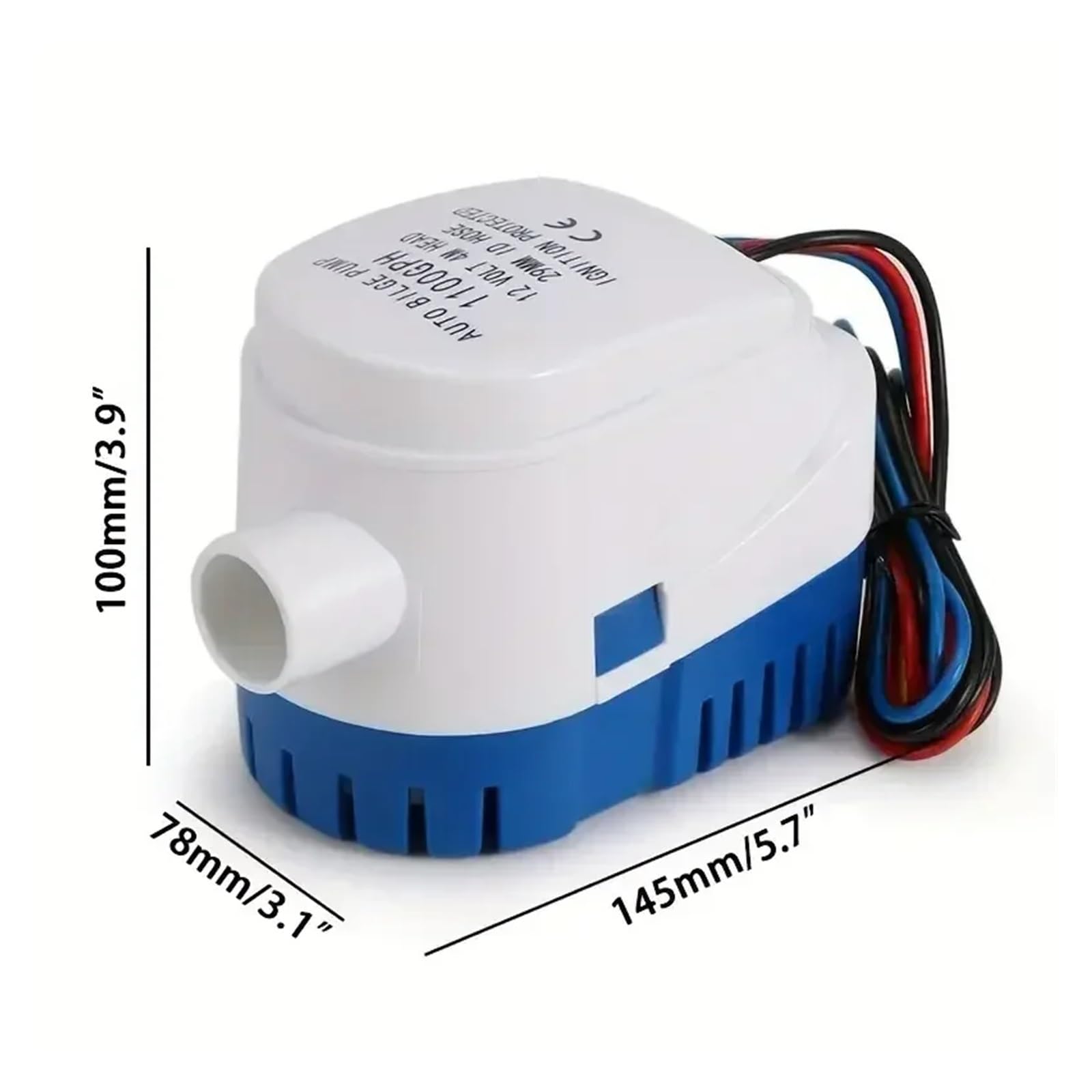 1pc 12V 24V Pompa sommergibile automatica for acqua di sentina for barche Ultimi stili 1100GPH Interruttore a galleggiante automatico incorporato (750GPH)(24V 1100GPH)