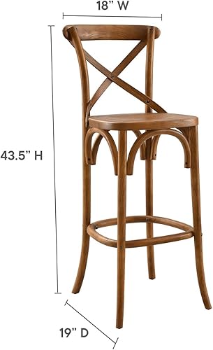 Miniatura 3 de Modway Gear X-Back Taburete de bar de madera en nogal