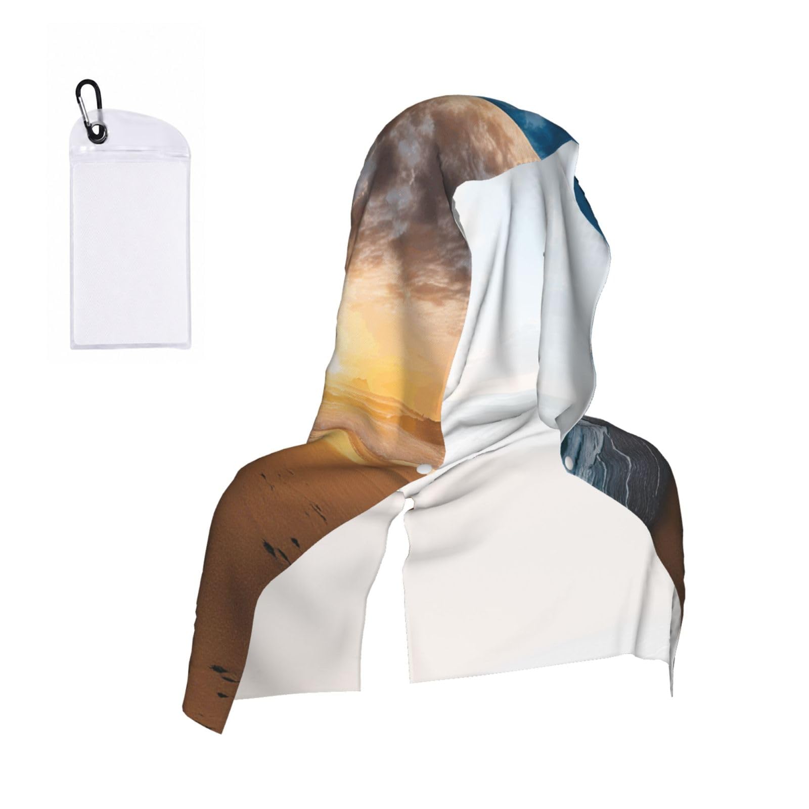 WXWJSHMGC Sunrise Print Cooling Hoodie Towel, Cooling Towels For Neck And Face Sun Protection Instant Cool Hoodie(Sport/Camping/Work Out/Hot Weather)