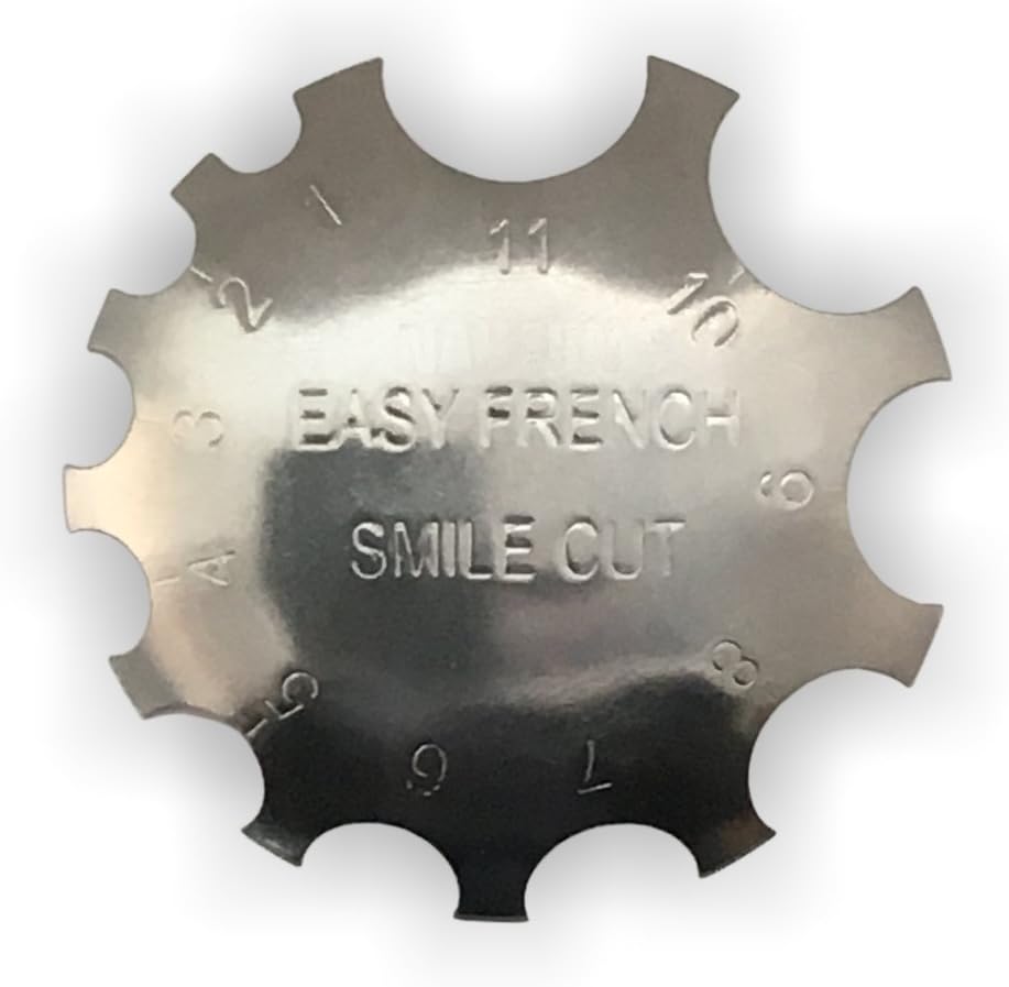 Easy French Smile Cut Edge Trimmer, Metal Template Cutter for Acrylic UV Gel Nails