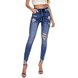 Women Jeans High Waisted Skinny Stretchy Soft Slim Fit Distressed Comfy Classic Jeggings Denim Pants