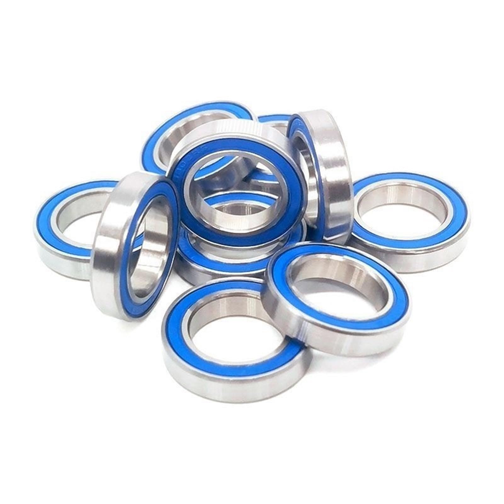Cuscinetti a sfere a gola profonda 10 pezzi 6802 2RS cuscinetto 15x24x5 mm parti di riparazione perno bicicletta 6802 2RS cuscinetti a sfera 6802-2RS blu sigillato