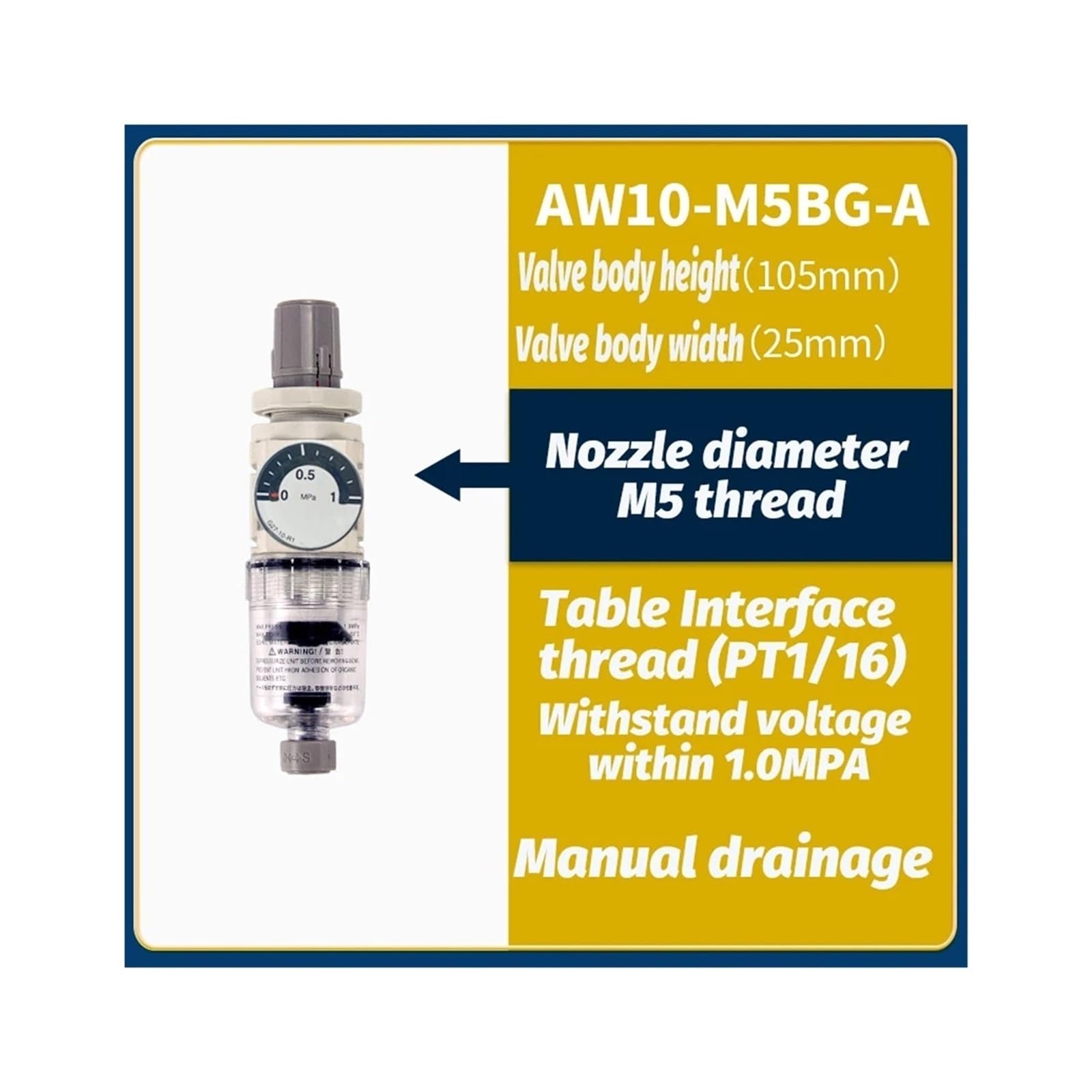 AW20/30-02E filtr powietrza Źródło powietrza separator oleju i wody z zaworem regulacji ciśnienia redukcji ciśnienia (AW10-M5G-A)
