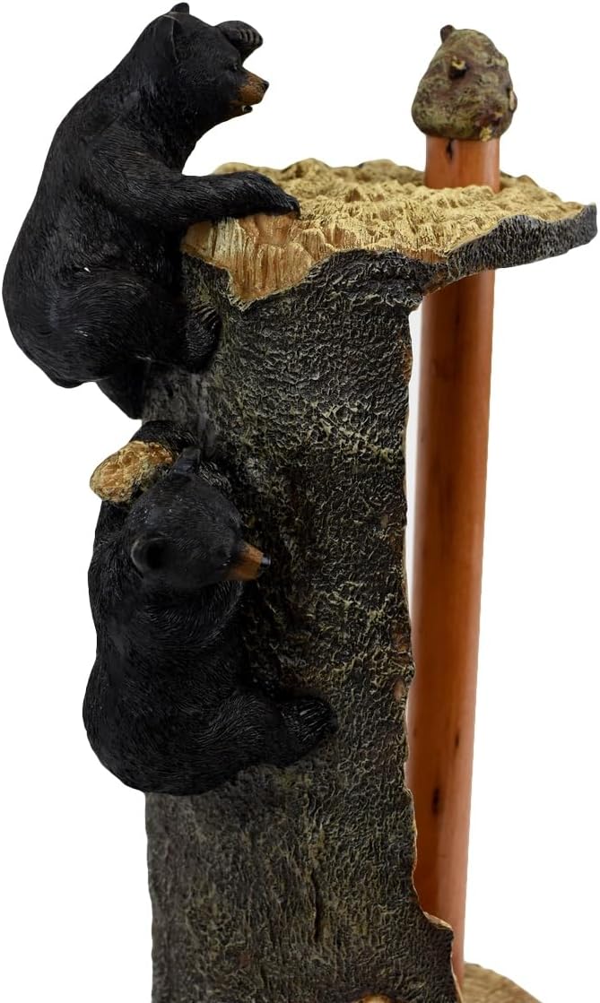 Treasure Gurus Rustic Black Bears Paper Towel Roll Holder Kitchen Countertop Storage Essentials Cabin Home Decor