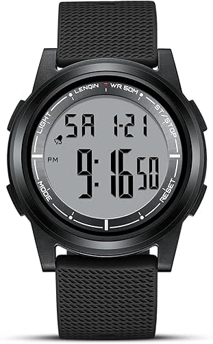HANPOSH Mens Digital Watch Ultra Thin Minimalist Sports Waterproof Outdoor