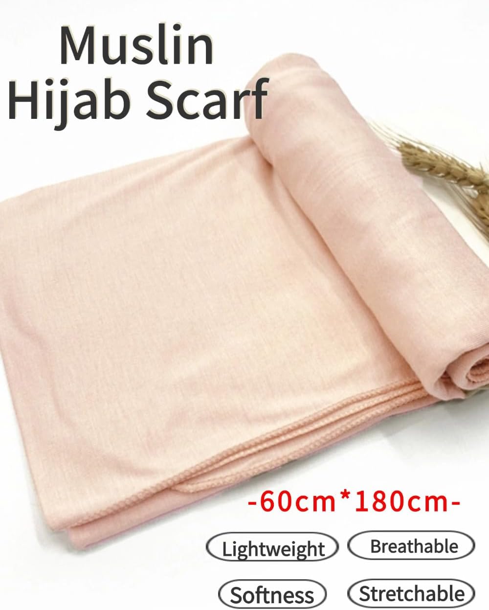 Hijab Scarf for Women Soft Muslim Hijabs Head Wrap Scarves Fashion Long Hair Shawls Stretchy Muslin Headscarf - Image 4