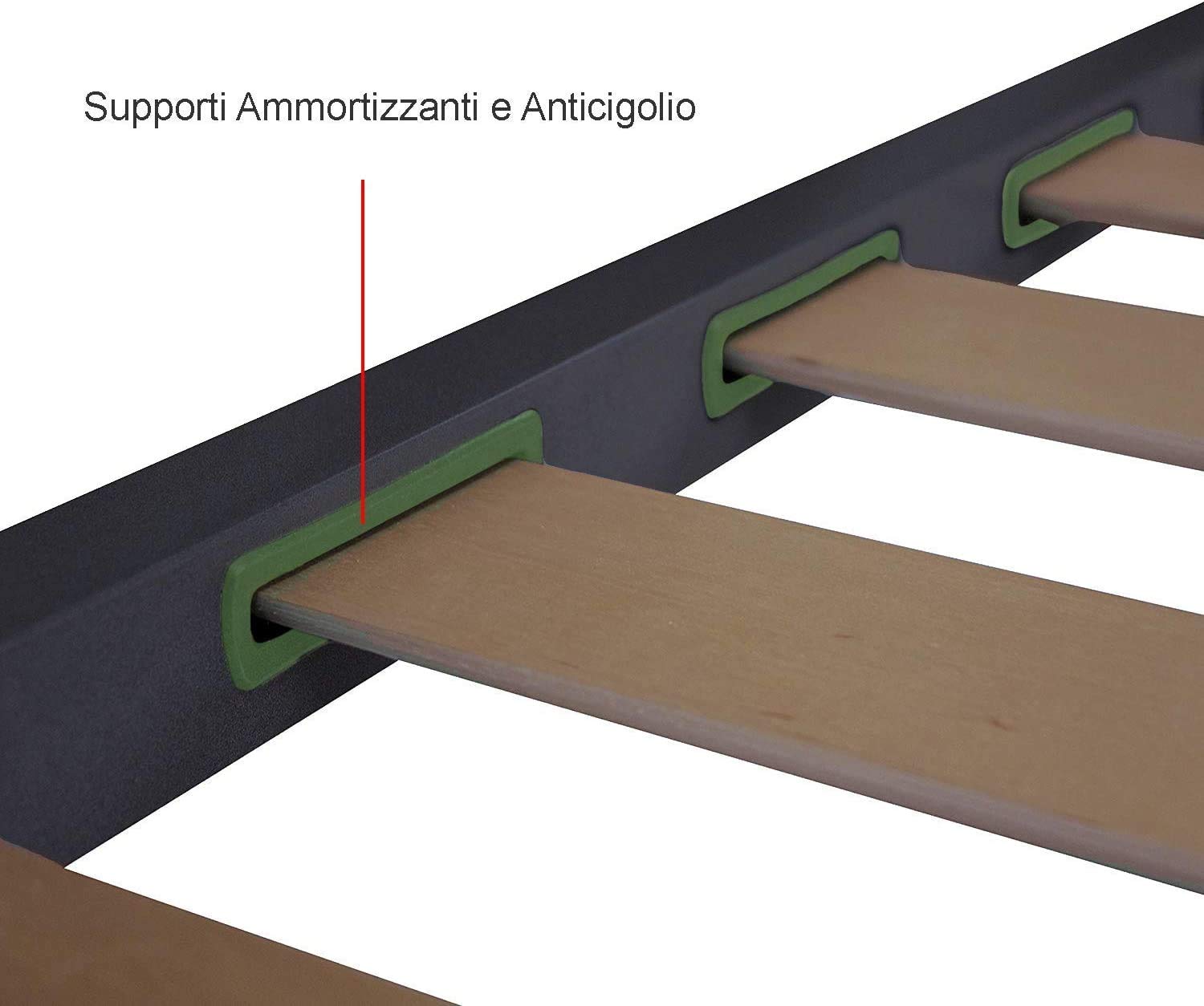 Generico Rete Letto Matrimoniale 160x190 cm – Ortopedica e Resistente – Doghe in Legno Multistrato, Telaio in Ferro Robusto – Made in Italy, Qualità 100% Italiana