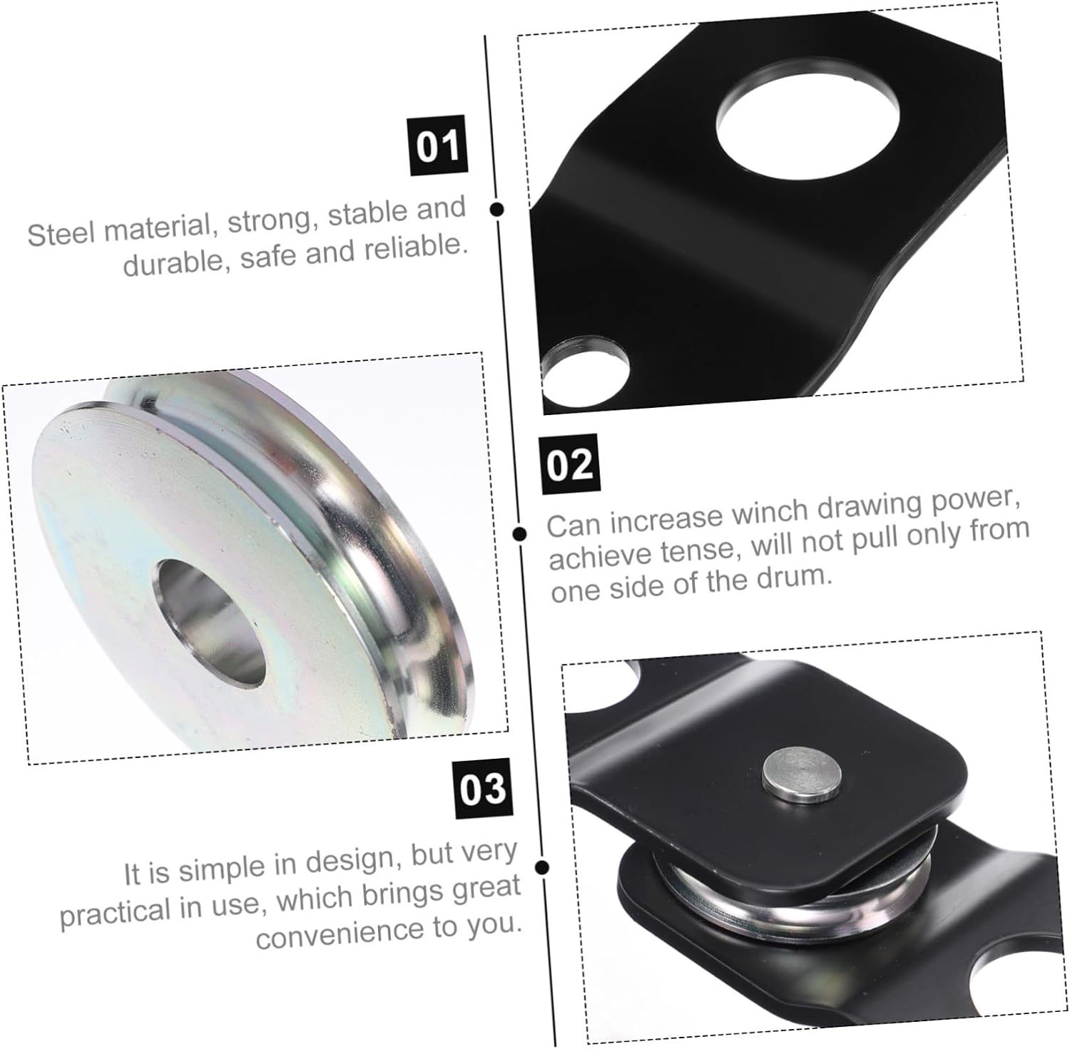 4 Ton Snatch Block Towing Pulley for Winch and Truck Recovery Off-Road Accessory for ATV/UTV and Self-Rescue Operations