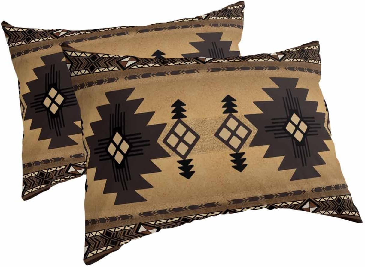 Western Pillowcases King Size,2 Packs Soft Bed Throw Pillow
