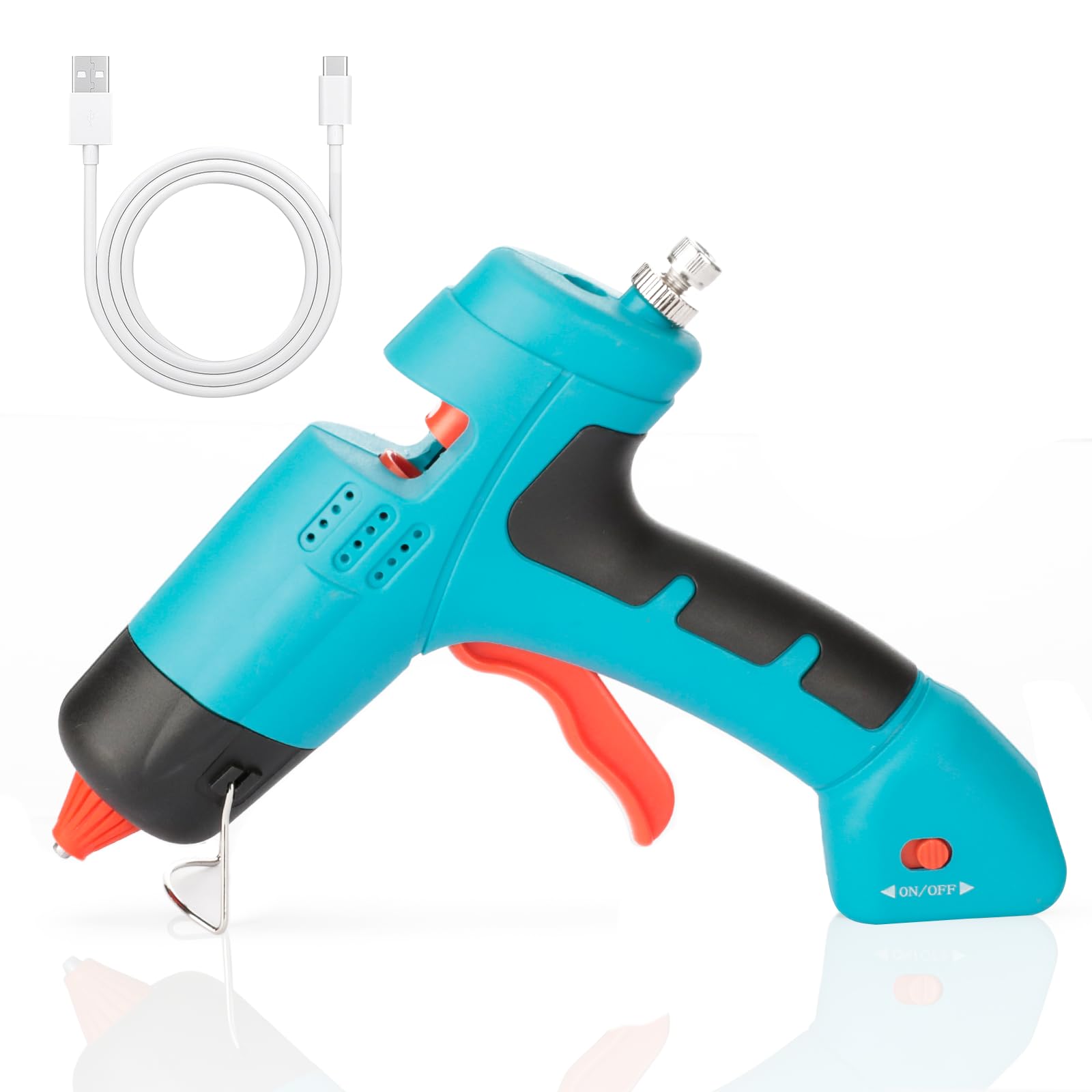 VINATO Pistola Silicona Caliente Inalambrica, Pistola de Silicona Manualidades Sin Cable, Pistola de Silicona Caliente Profesional para Proyectos de Bricolaje