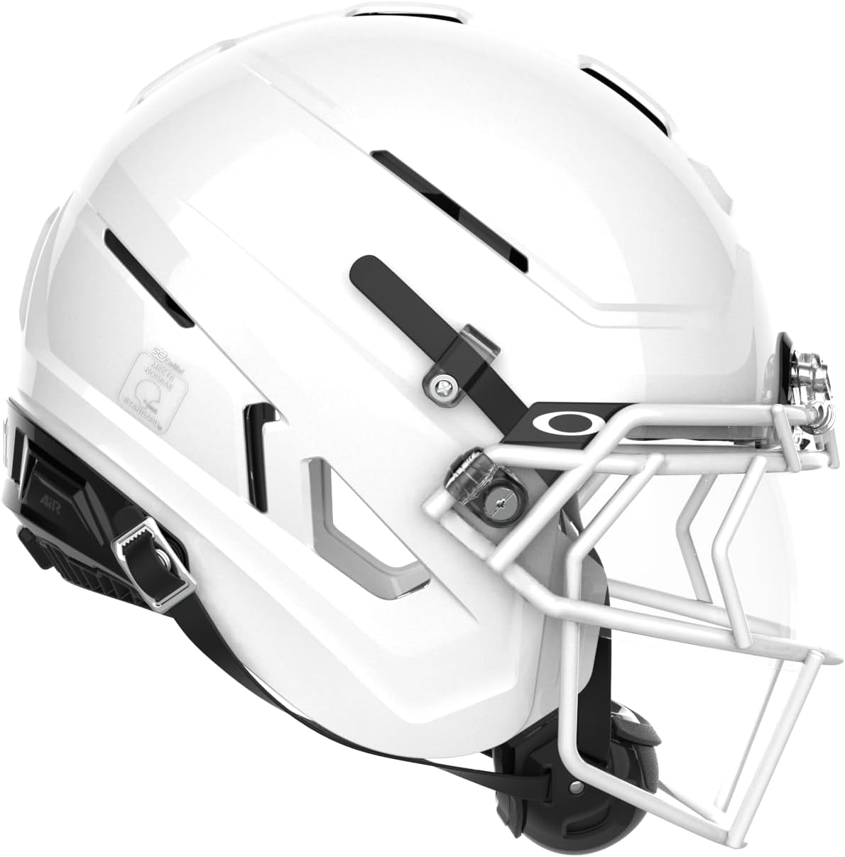 Schutt F7 AiR Elite Varsity Football Helmet, Virginia Tech 5-Star Helmet, Lightweight Football Helmet for High School, Large, Molded Gloss White, F7X EGOP III Facemask Attached