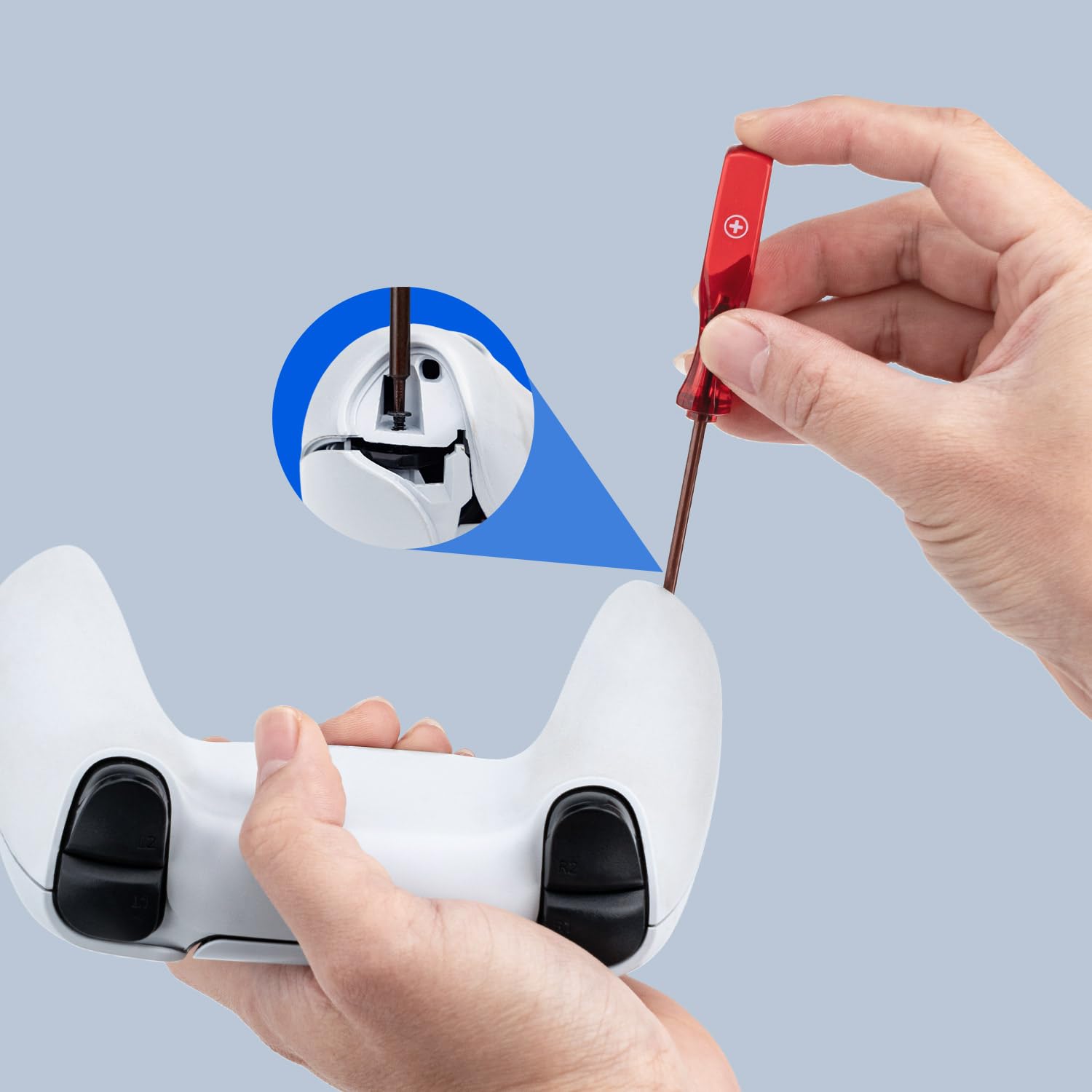 Mcbazel TMR Joystick Electromagnético de Repuesto para Mando PS5 DualSense, con Thumbsticks de Repuesto y Kit de Reparación, Anti-Drift