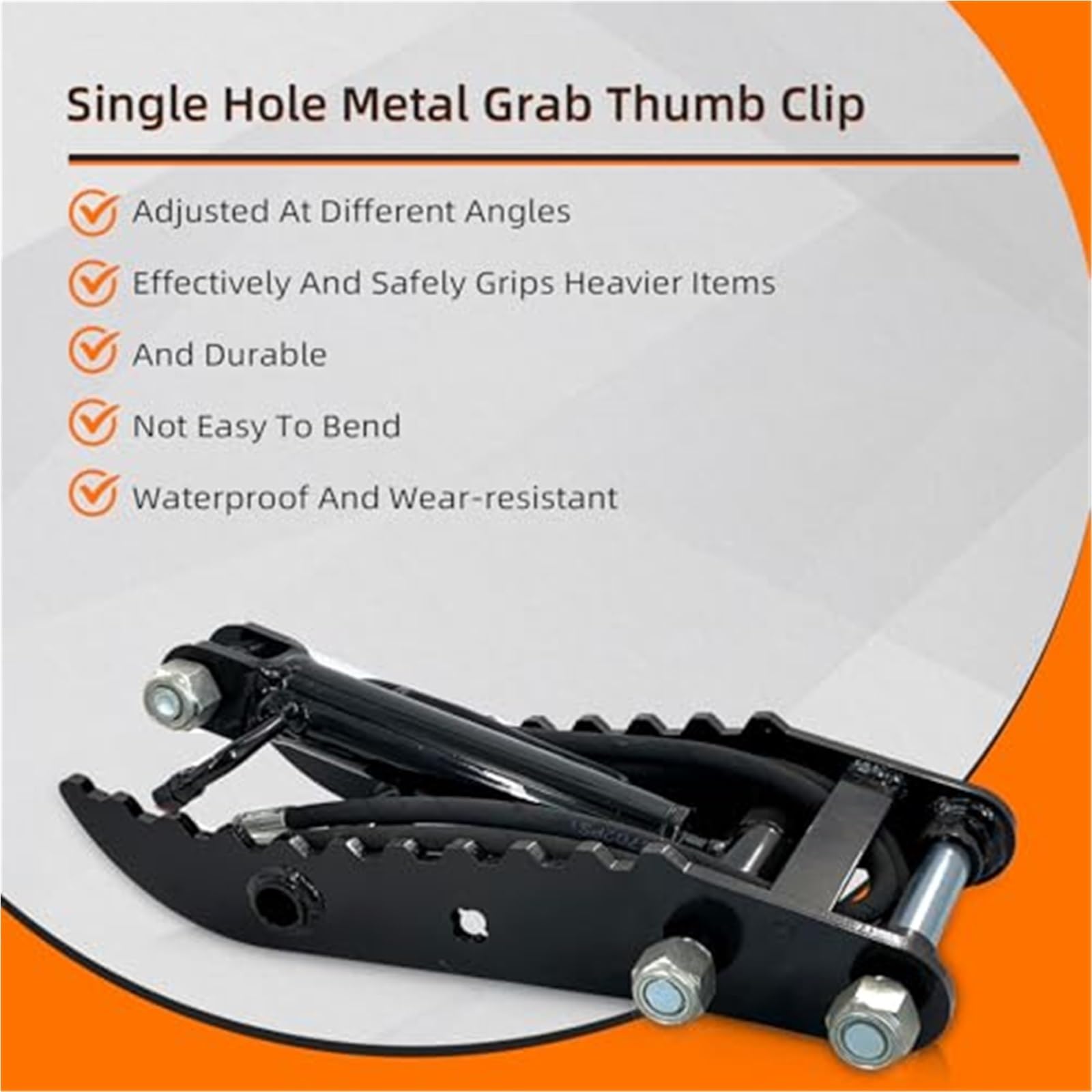 Hydrauliczny zacisk kciukowy do MINI, osprzętu do koparek, pojedynczy otwór, metalowy zacisk kciukowy pasuje do koparek do 3 ton, z 2 wężami M14 Drążek sterujący koparką