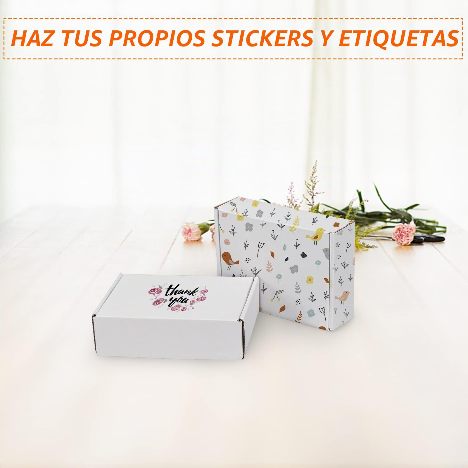 Giftgarden Caja de Cartón Kraft 17.8x12.7x5.1cm, Color Blanco, Cajitas de Carton Corrugado para Envíos, 25 Unidades