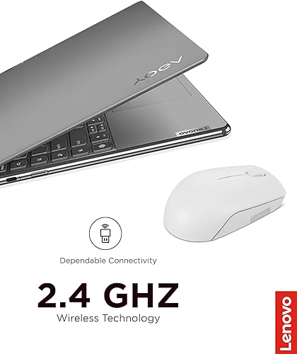 Miniatura 4 de Lenovo Ratón inalámbrico 300  Ratón de computadora para PC, portátil con Windows  Diseño ambidiestro  Receptor Nano USB de 2.4 GHz  12 meses de