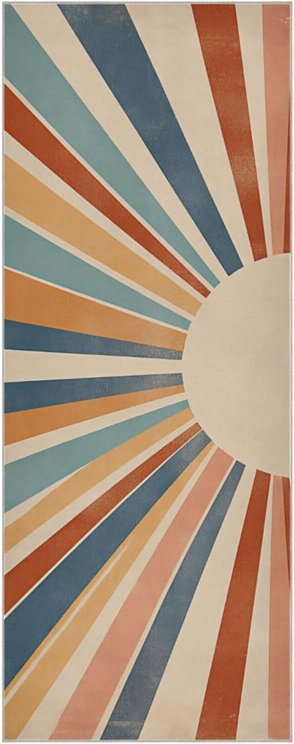 Sunburst Colors Hot Yoga Towel – Stylish, Non-Slip, Grip Dot, Super Absorbent, 27" x 73" - Yoga Mat Towels for Exercise, Fitness