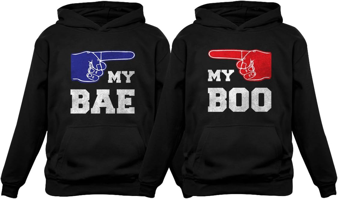 Tstars My BAE - My BOO - Gift for Couples His & Hers Valentine's Matching Set Hoodies