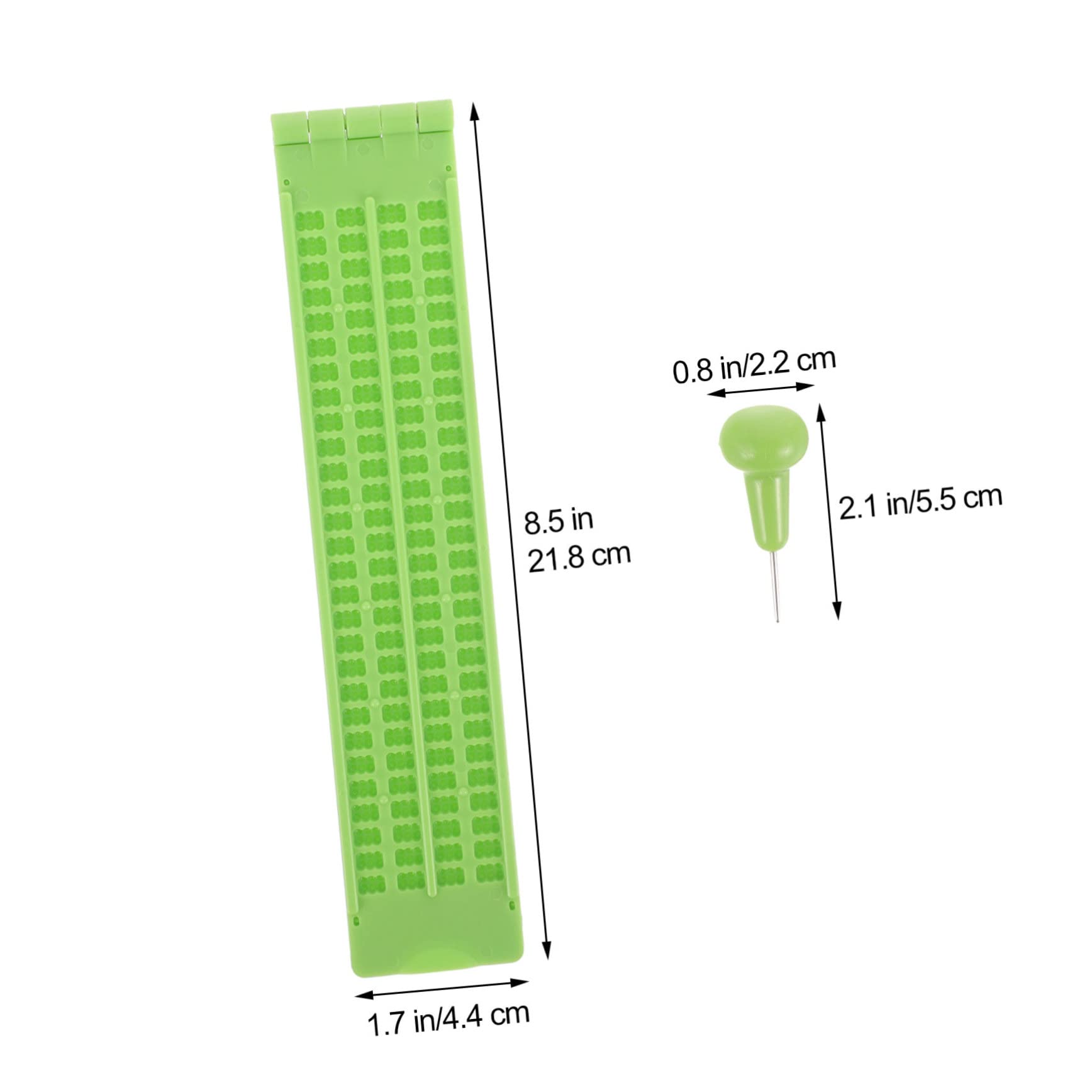 GOOHOCHY 1 Set Braille Tablet Braille Braille Plate for Blind Braille Writing Kit Braille Writing Plate for Blind Braille Writing Fingerboard for Blind Stylus Pen Plastic Light Green