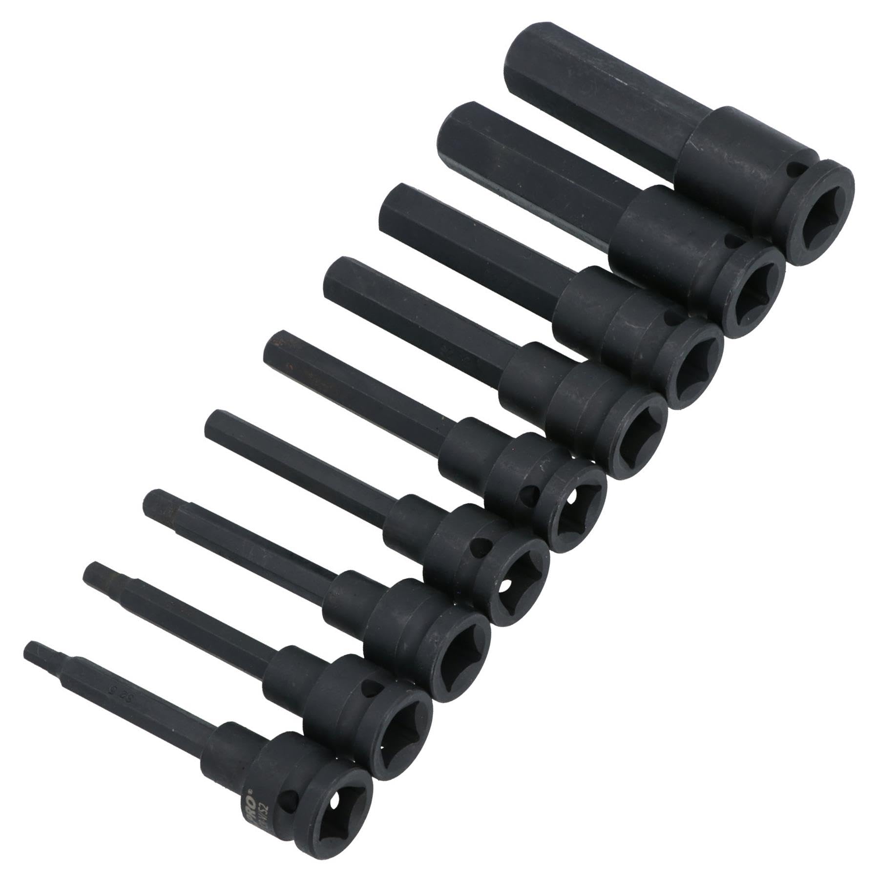 Metryczne nasadki imbusowe z głębokim uderzeniem 1/5.1 cm Napęd 5 - 19 mm 9 szt. 100 mm