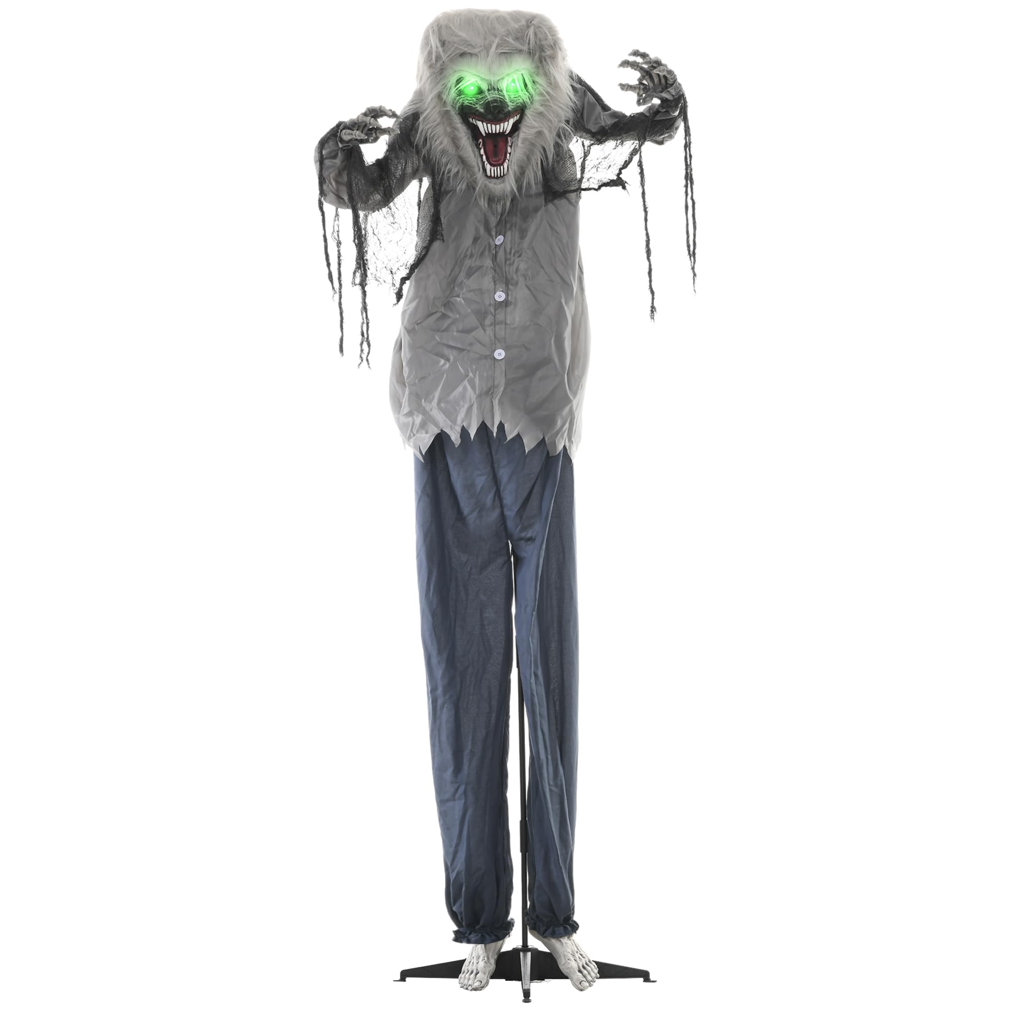 Homcom Animated Skeleton Werewolf Halloween Prop 7Ft