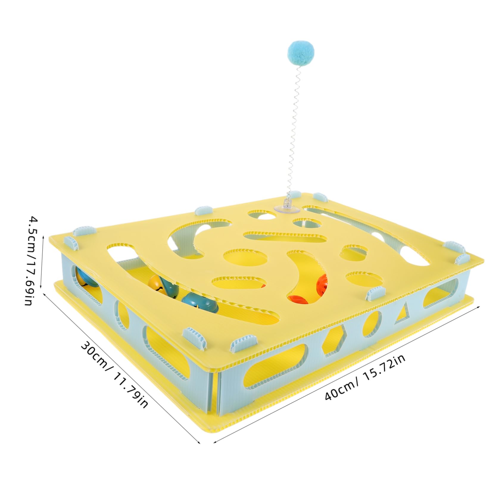 Yardwe Gioco Interattivo per Gatti Scatola Labirinto in Plastico, Strumento di Intrattenimento Multiuso Campanello e Indoor Stimolante e Arricchimento
