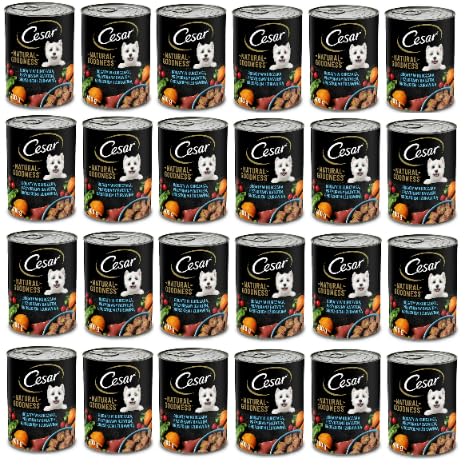 Produktbild von CESAR Natural Goodness Nassfutter reich an Huhn mit Süßkartoffeln, Erbsen und Preiselbeeren - 6 x 400 g