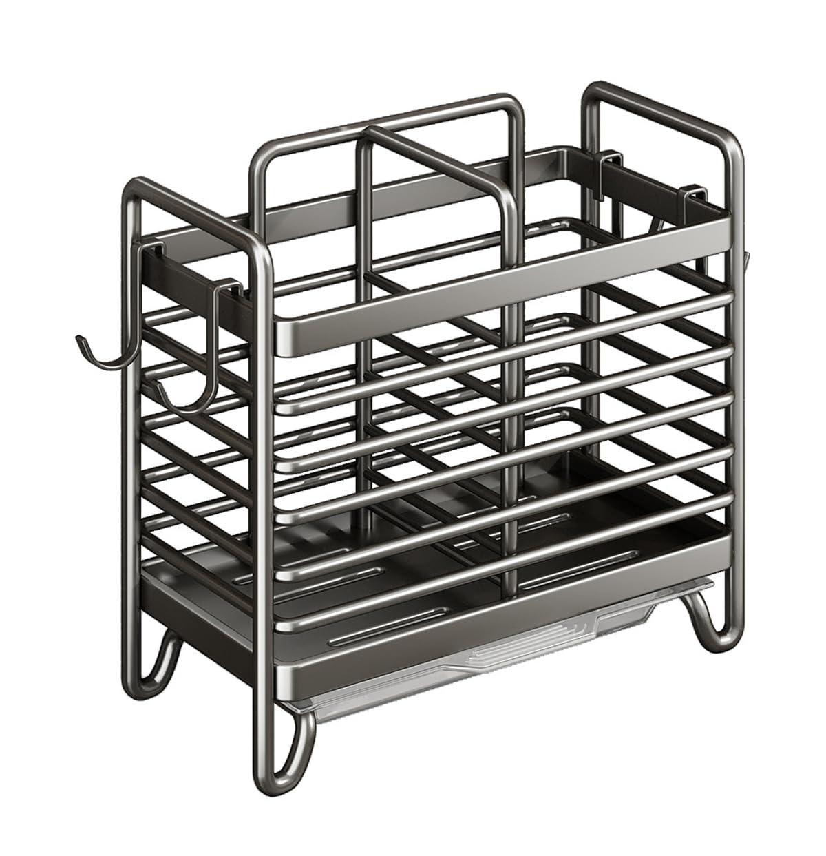 YWLUUOO Easy Install Adhesive Wall Mounted Stainless Steel Chopsticks Organizers Drainage Included Space Saving Utensil Holder Adhesive Kitchen Organizers