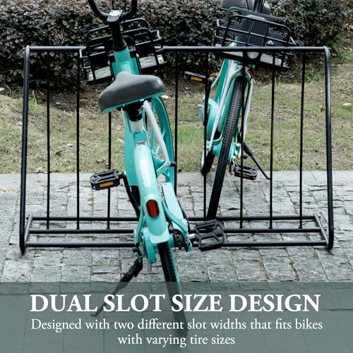 MyGift Large Metal Double-Sided Grid Bike Rack Stand, Freestanding Bicycle Storage Holder for Garage or Outdoor Parking with 6-Bicycle Capacity - Thumbnail 3