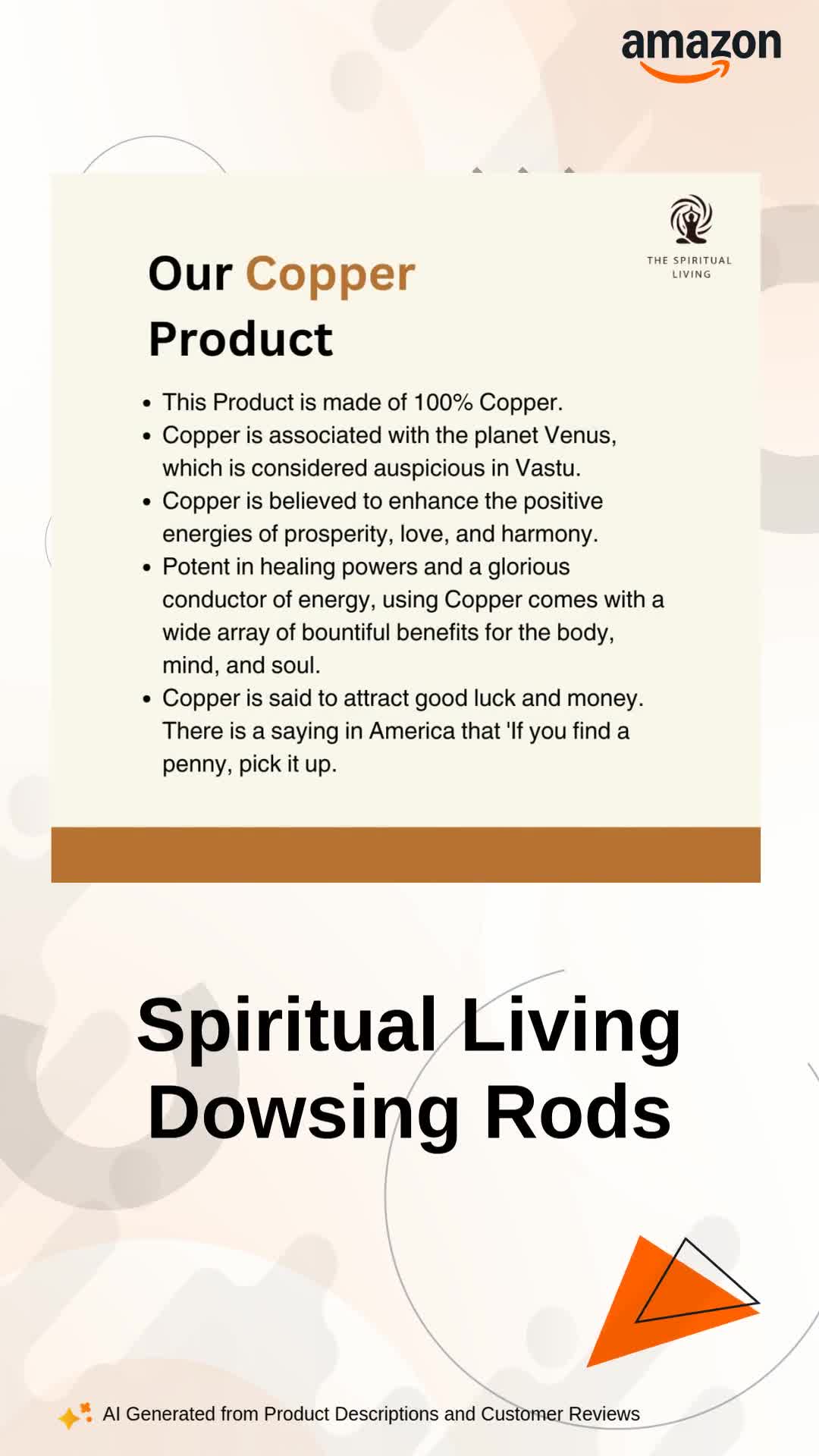 The Spiritual Living Copper Dowsing L Rods Pair
