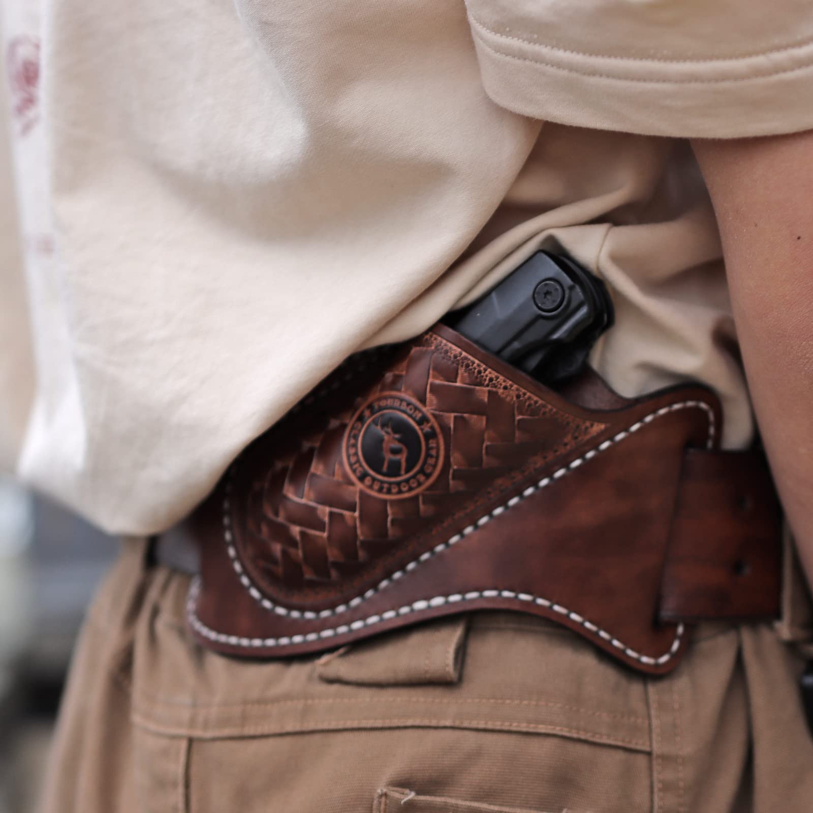 Tourbon Porte-outils multifonction en cuir fait à la main pour ranger les couteaux de poche et la ceinture