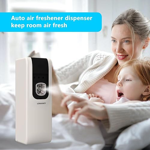 Miniatura 2 de Ambientador en aerosol, dispensador automático de fragancia compatible con lata de repuesto Glade y Airwick de 5.51 x 2.6 pulgadas, soporte para