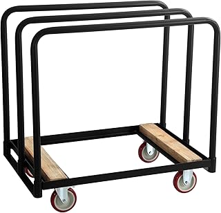 Drywall Cart Steel Panel Truck, 1500 Lbs Capacity, Heavy Duty Flatbed Dollies Carts with Wheels, Table Cart, Utility Tool Cart for Handling Wall Panel, Folding Table, Lumber, Mattress