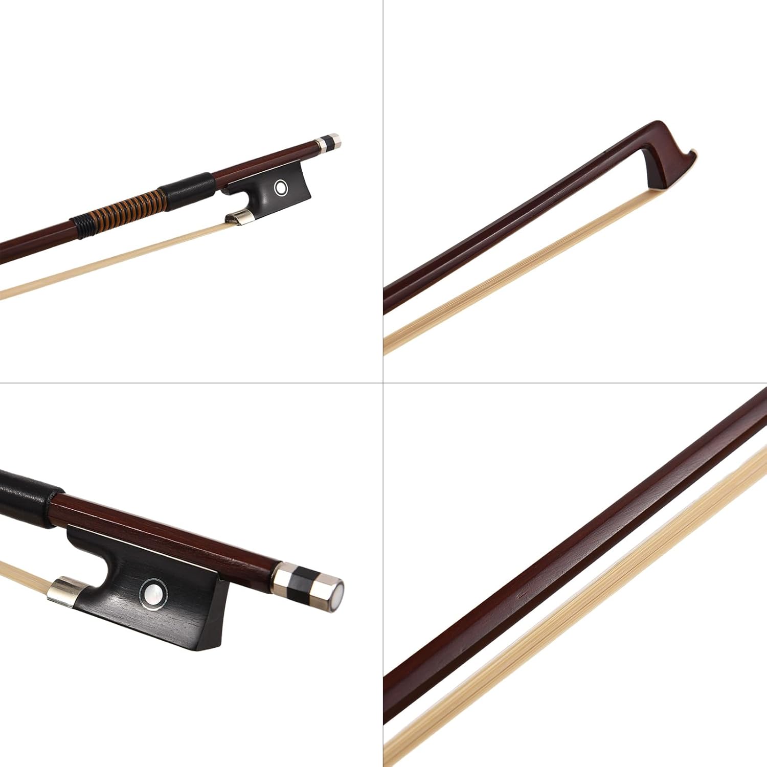 Violin Bow 4/4, 4/4 Bow Rod Horsetail Violin Strings Tiny Violin Horse Bow Hair for Violin Cello Accessories