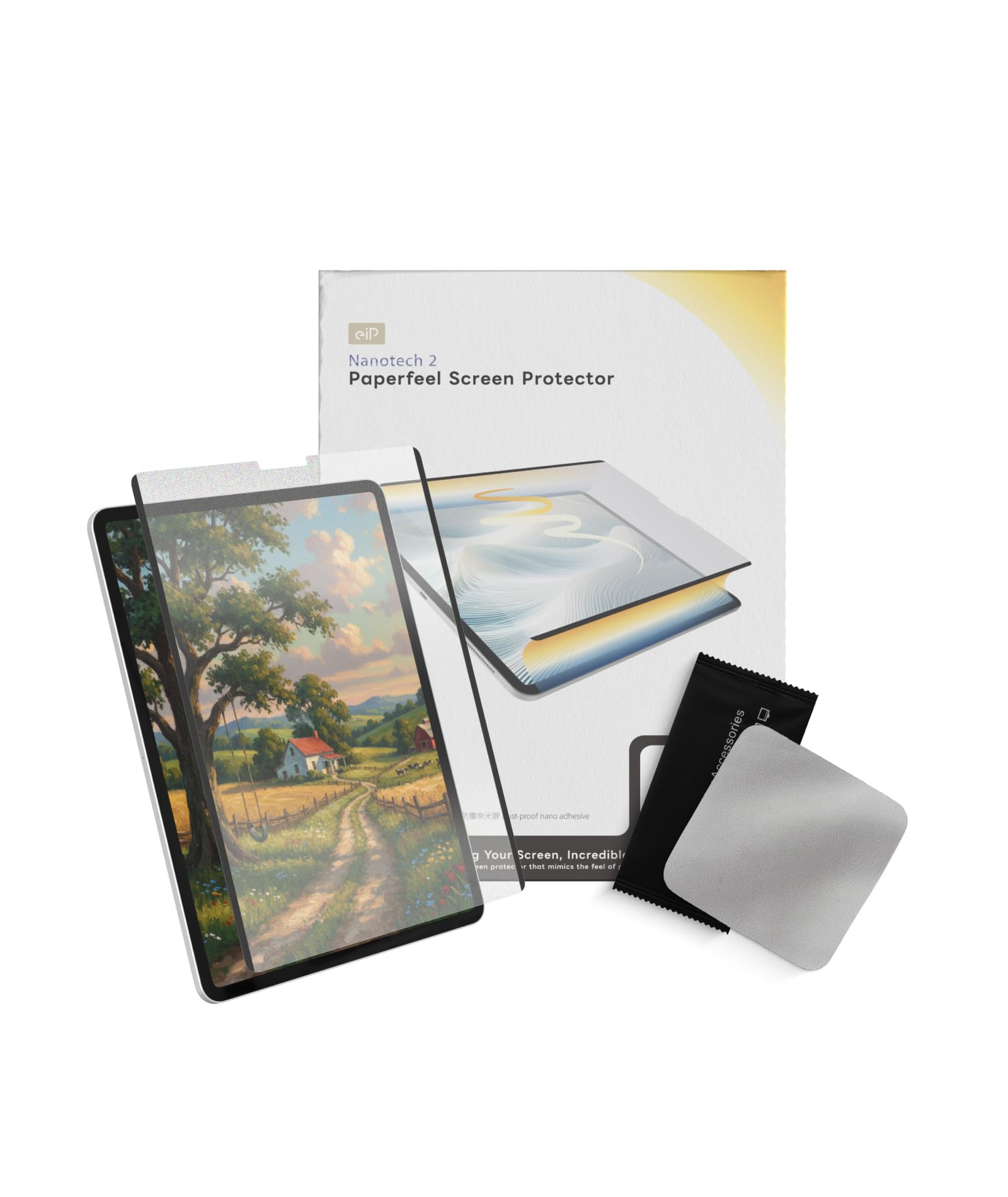 Photo 1 of EIP Detachable Paper-feel Screen Protector for iPad Air M4/M3/M2 13 Inch, Reusable Nano Strip, Easy Install & Detach, Anti-Glare, Draw and Sketch Like on Paper
